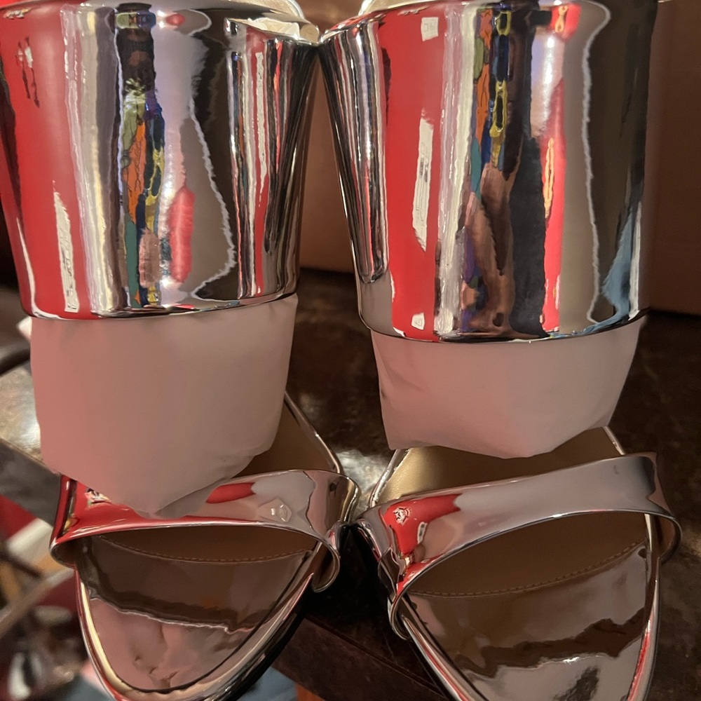 Giuseppe Zanotti Metallic Silver Heels